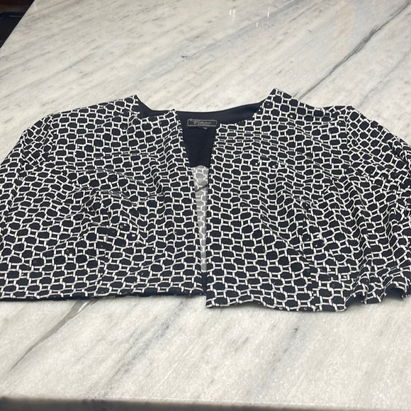 Dress Barn Jackets & Coats Black And White Halter Dress Jacket